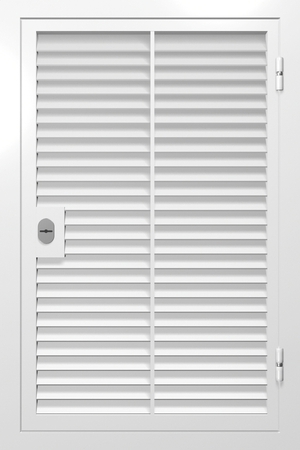 Однопольные ставни-жалюзи с широкой створкой и вертикальной планкой