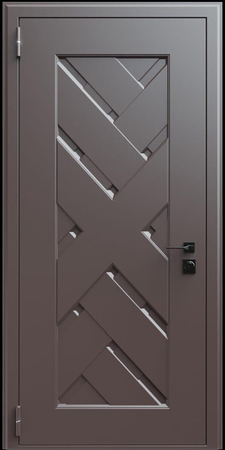 Входная термодверь с металлофиленкой и порошковым окрашиванием RAL 8019 (тип №2)